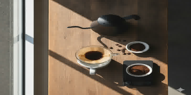 Pour over coffee brewing setup