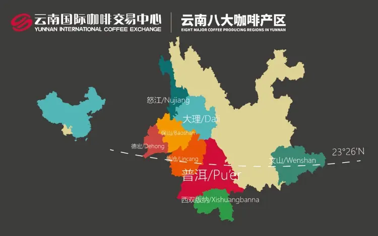 Coffee growing region map comparison